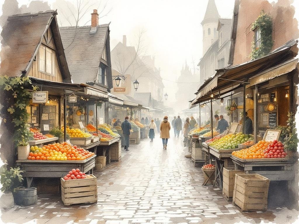 Die Marktfrau und die ersten Erdbeeren